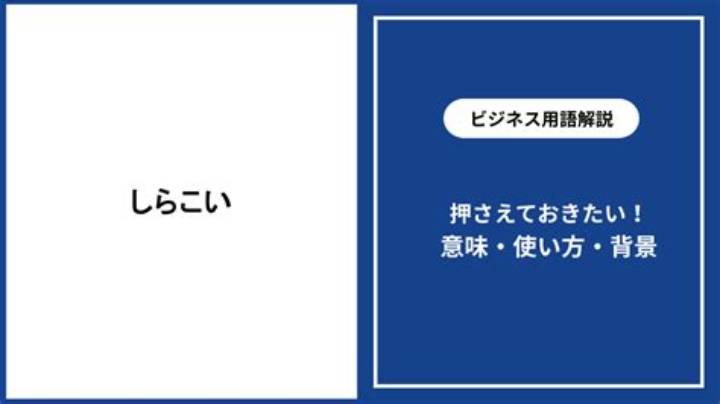 しらこいとは？意味・由来・使い方を徹底解説
